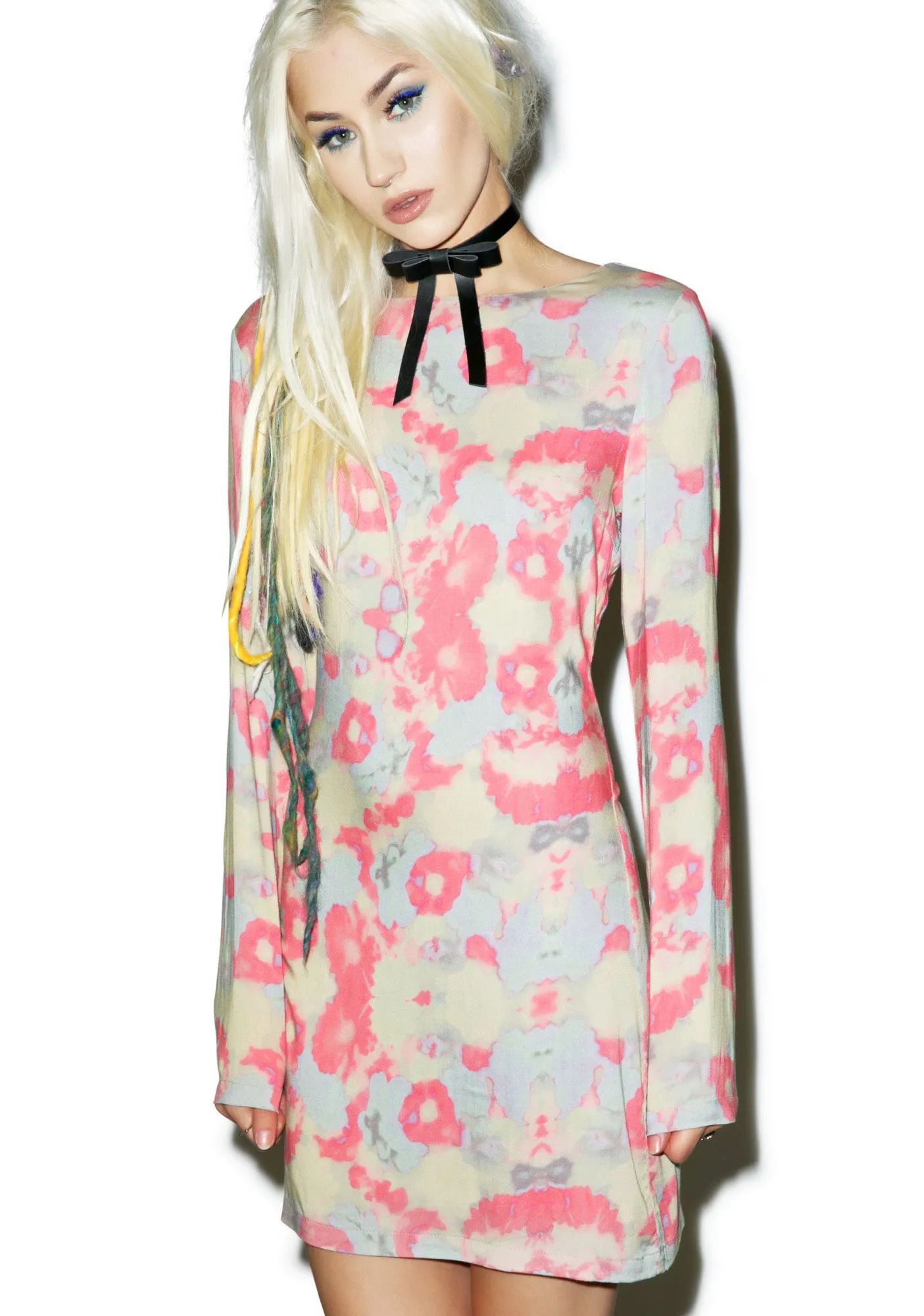 Noni Melted Flower Dress sold by Dolls Kill