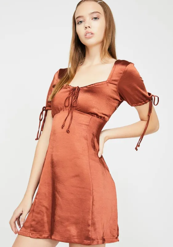 Dark Red Guenette Satin Dress sold by Dolls Kill