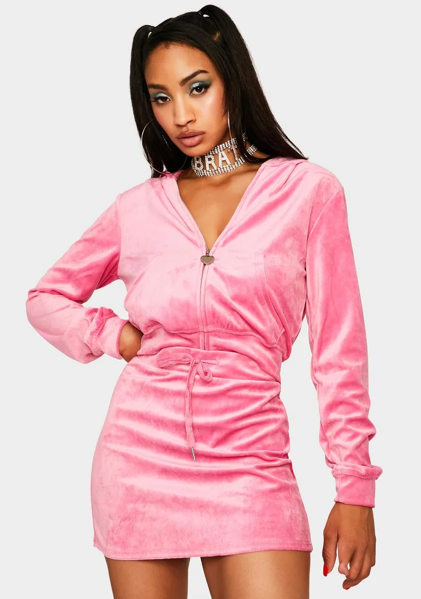 Pretty Proper Plush Velour Skirt Set sold by Dolls Kill