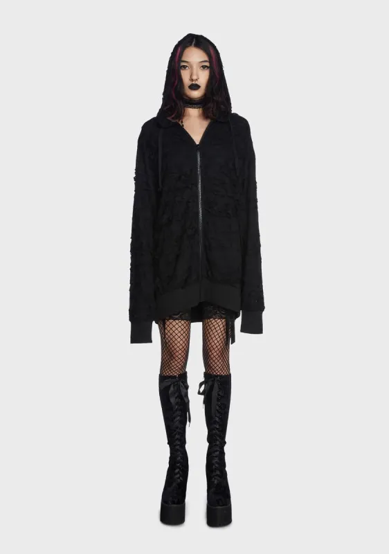 The Livin' Dead Shredded Hoodie sold by Dolls Kill