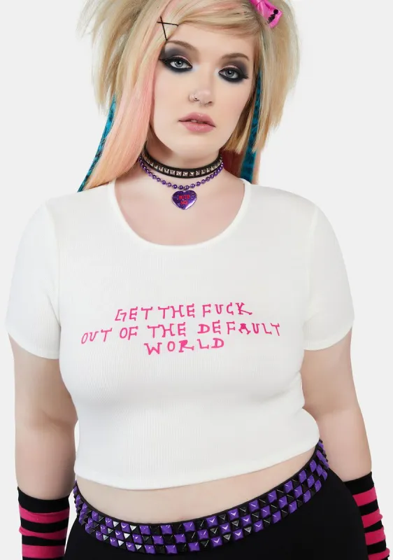 Plus Ditch The Default Crop Tee sold by Dolls Kill