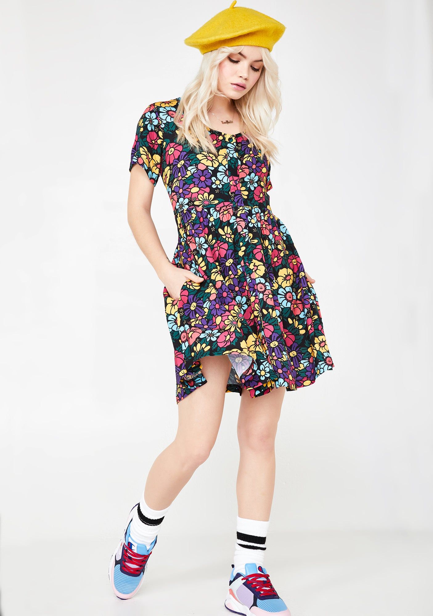 Button Through Floral Dress sold by Dolls Kill product image thumbnail 3