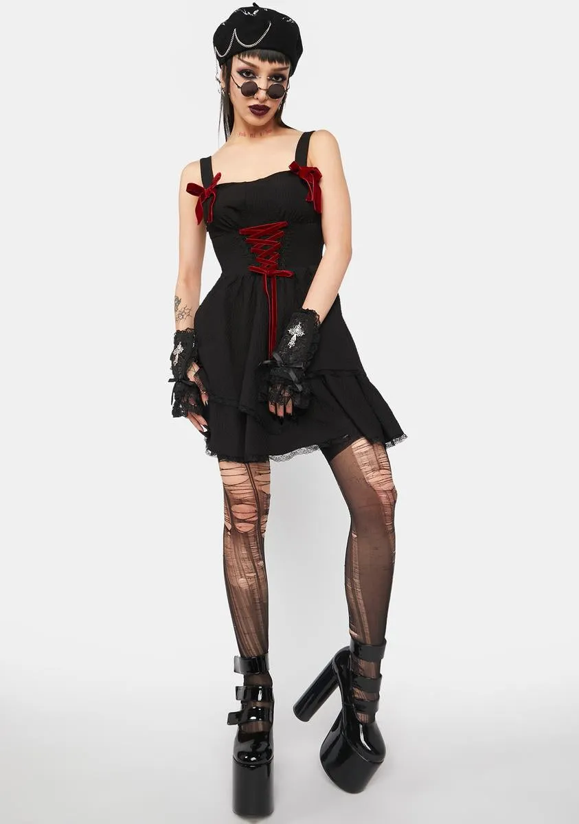 Lace Up Mini Dress sold by Dolls Kill product image thumbnail 3
