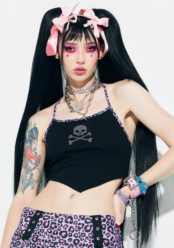 Creepin It Real Skull Halter Top sold by Dolls Kill