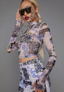 QR Cutie Mesh Top sold by Dolls Kill