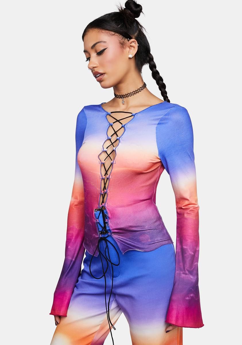 Twilight Lace-Up Front Top sold by Dolls Kill product image thumbnail 3