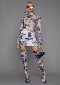 QR Cutie Mesh Top sold by Dolls Kill