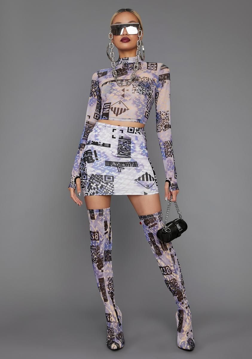 QR Cutie Mesh Top sold by Dolls Kill product image thumbnail 3
