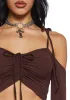 F Is For Fairies® Crop Top - Brown sold by Dolls Kill
