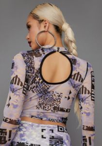 QR Cutie Mesh Top sold by Dolls Kill