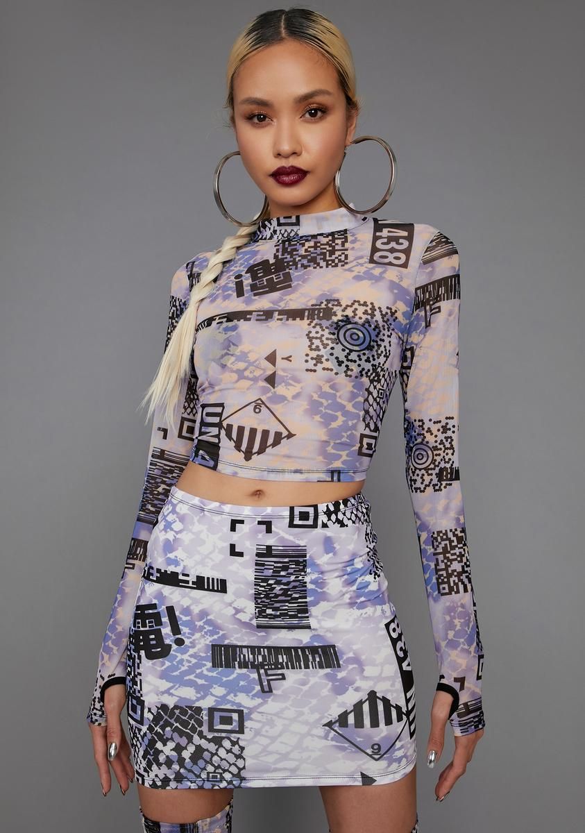 QR Cutie Mesh Top sold by Dolls Kill