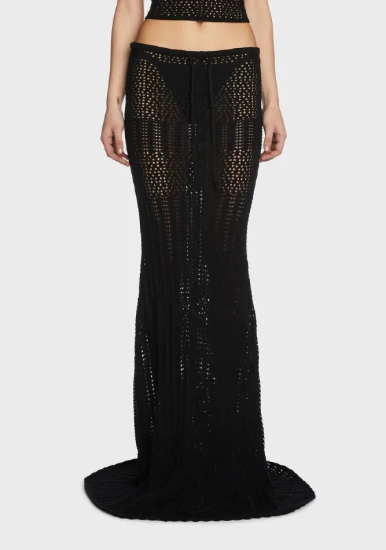 Night Radiance Crochet Maxi Skirt sold by Dolls Kill