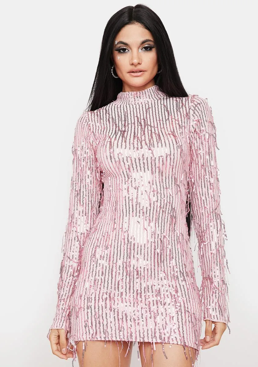 Girls Night Out Sequin Fringe Dress sold by Dolls Kill