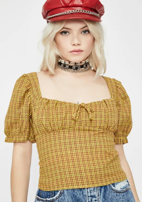 Honey Simple Lyfe Plaid Top sold by Dolls Kill