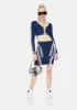 Celebrity Star Lace Up Denim Skirt Set sold by Dolls Kill