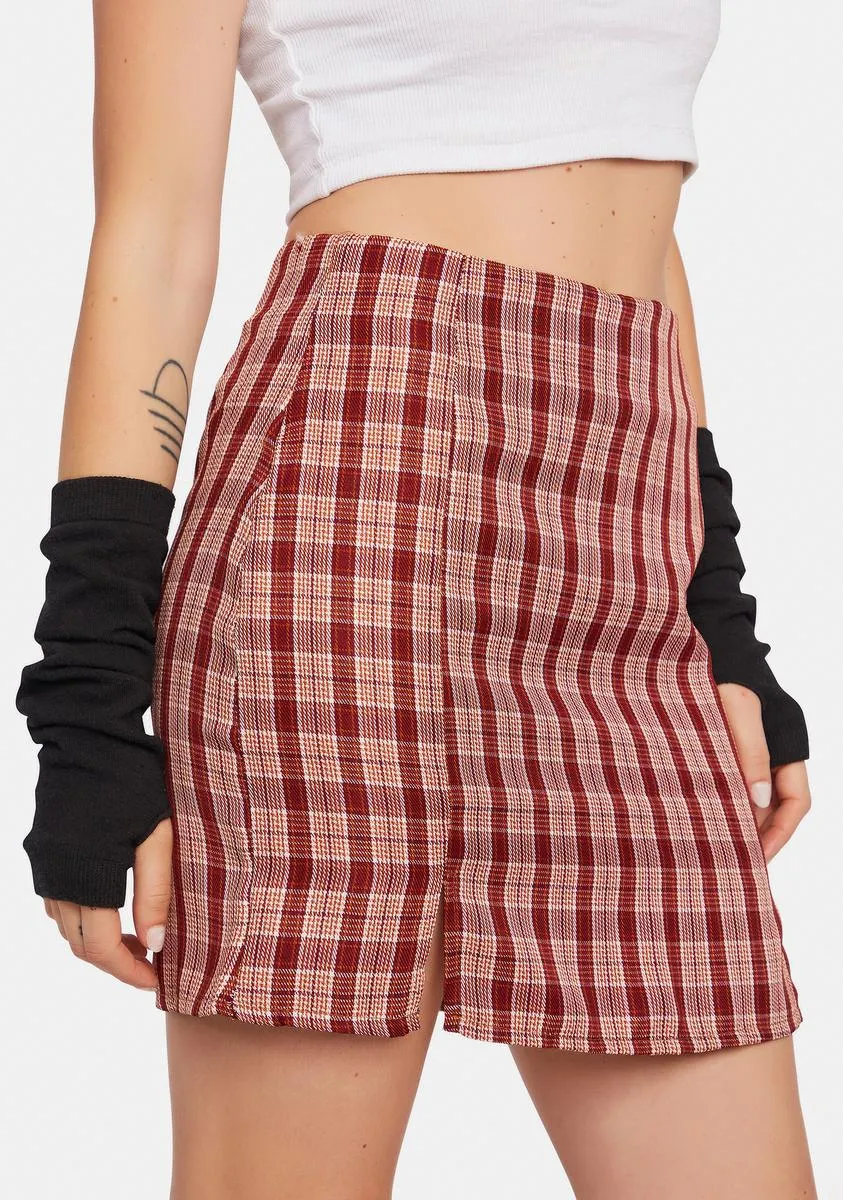 Rust Waiting On The World Mini Skirt sold by Dolls Kill