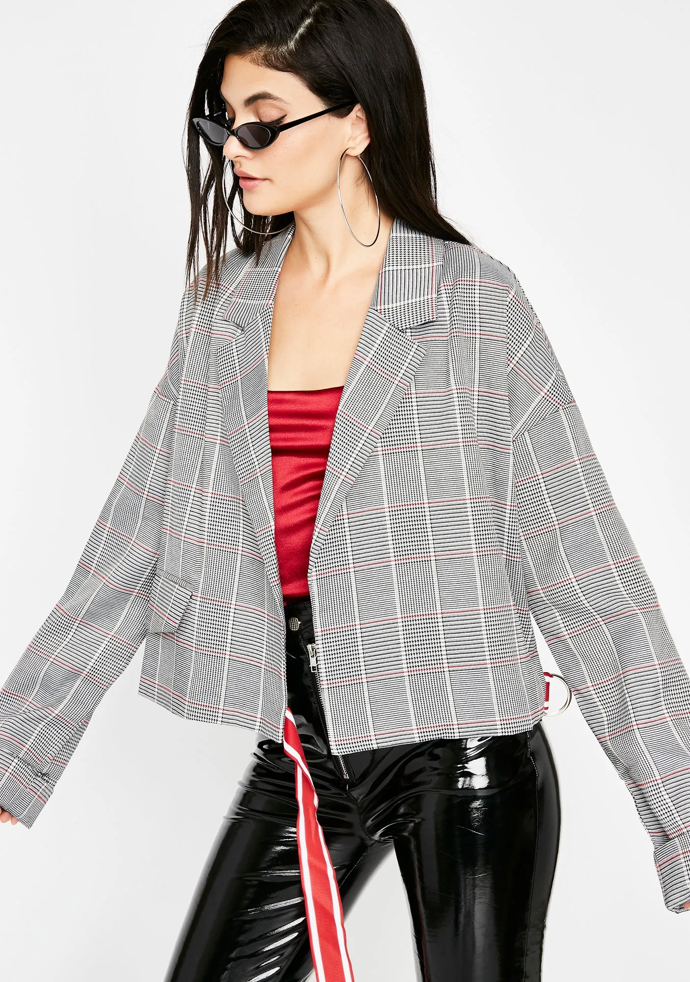 Playin Checkers Plaid Blazer sold by Dolls Kill product image thumbnail 4