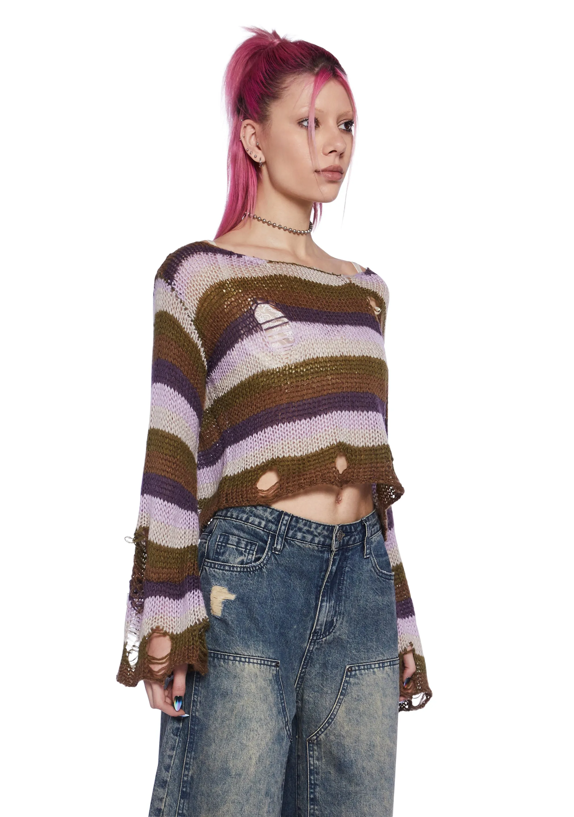On The Metro Striped Sweater sold by Dolls Kill product image thumbnail 4