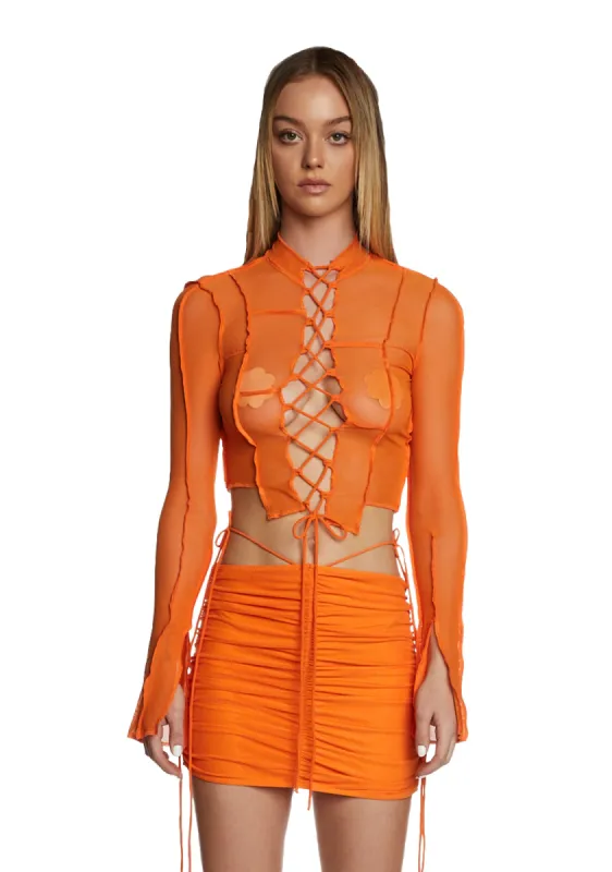 Heating Up Mesh Skirt Set sold by Dolls Kill