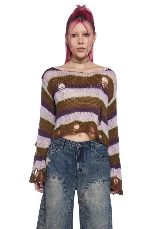 On The Metro Striped Sweater sold by Dolls Kill
