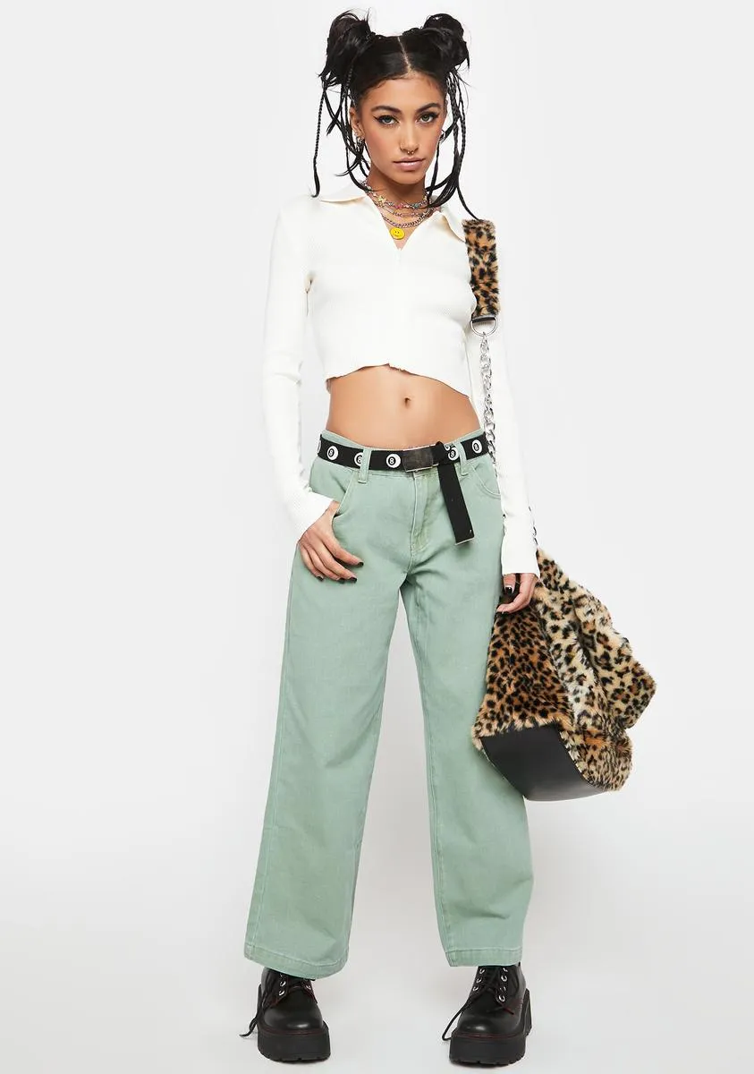 Ecru Mercy Me Long Sleeve Crop Top sold by Dolls Kill product image thumbnail 3