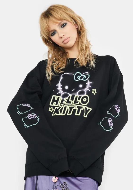 Hello Kitty Neon Crewneck Sweatshirt sold by Dolls Kill