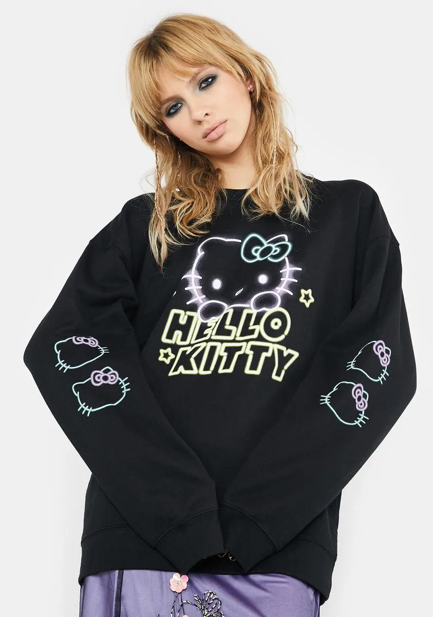 Hello Kitty Neon Crewneck Sweatshirt sold by Dolls Kill