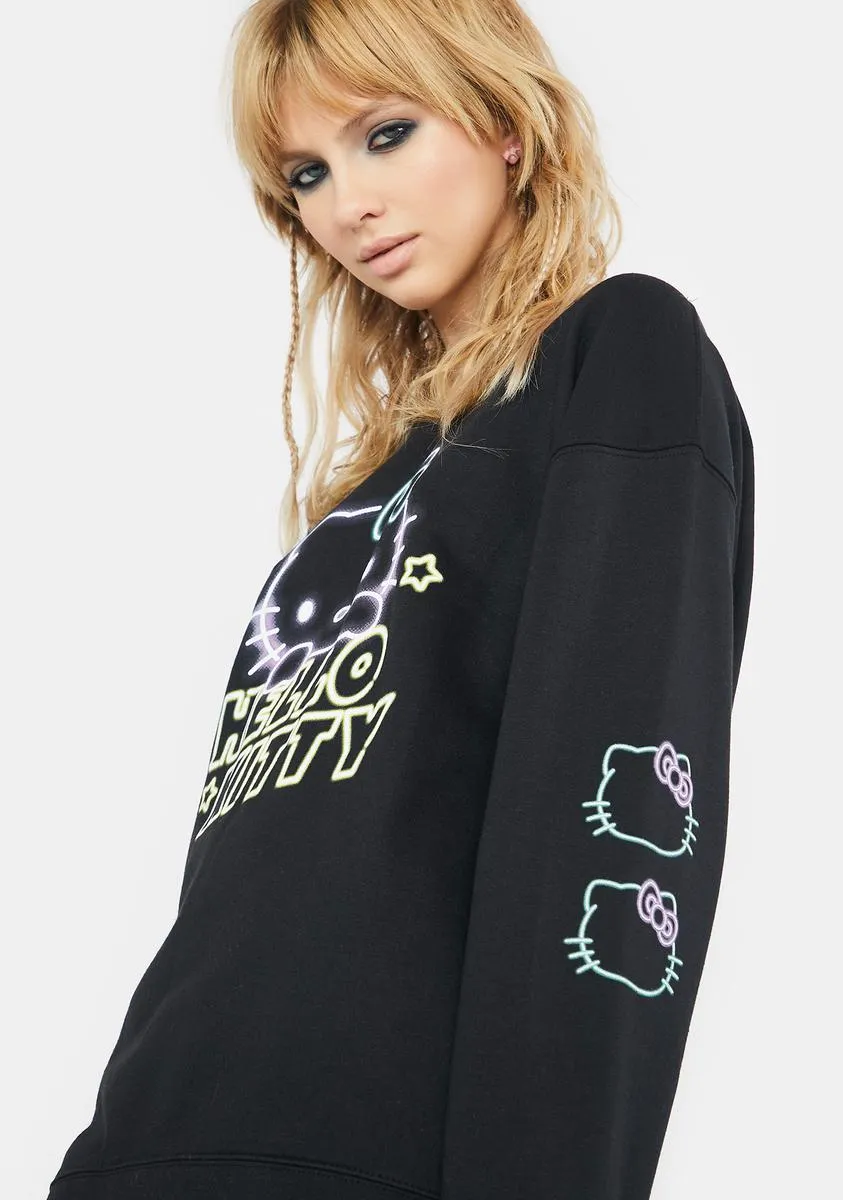 Hello Kitty Neon Crewneck Sweatshirt sold by Dolls Kill product image thumbnail 2