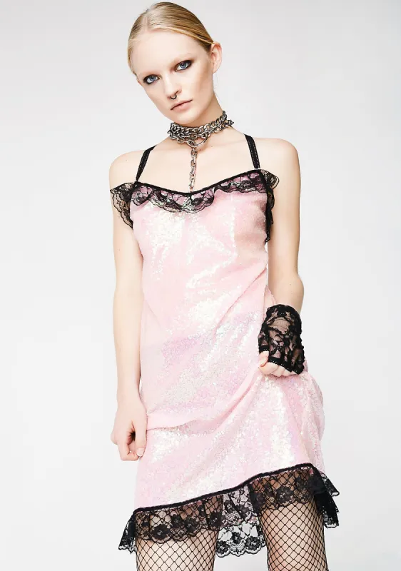 Lux Devore Lace Slip Dress sold by Dolls Kill