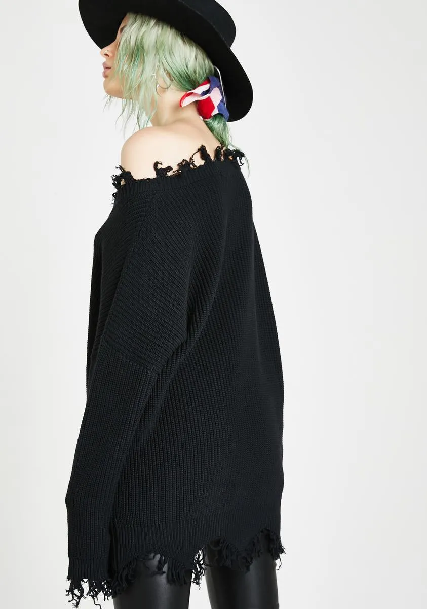 Vile Vendetta Distressed Sweater sold by Dolls Kill product image thumbnail 4