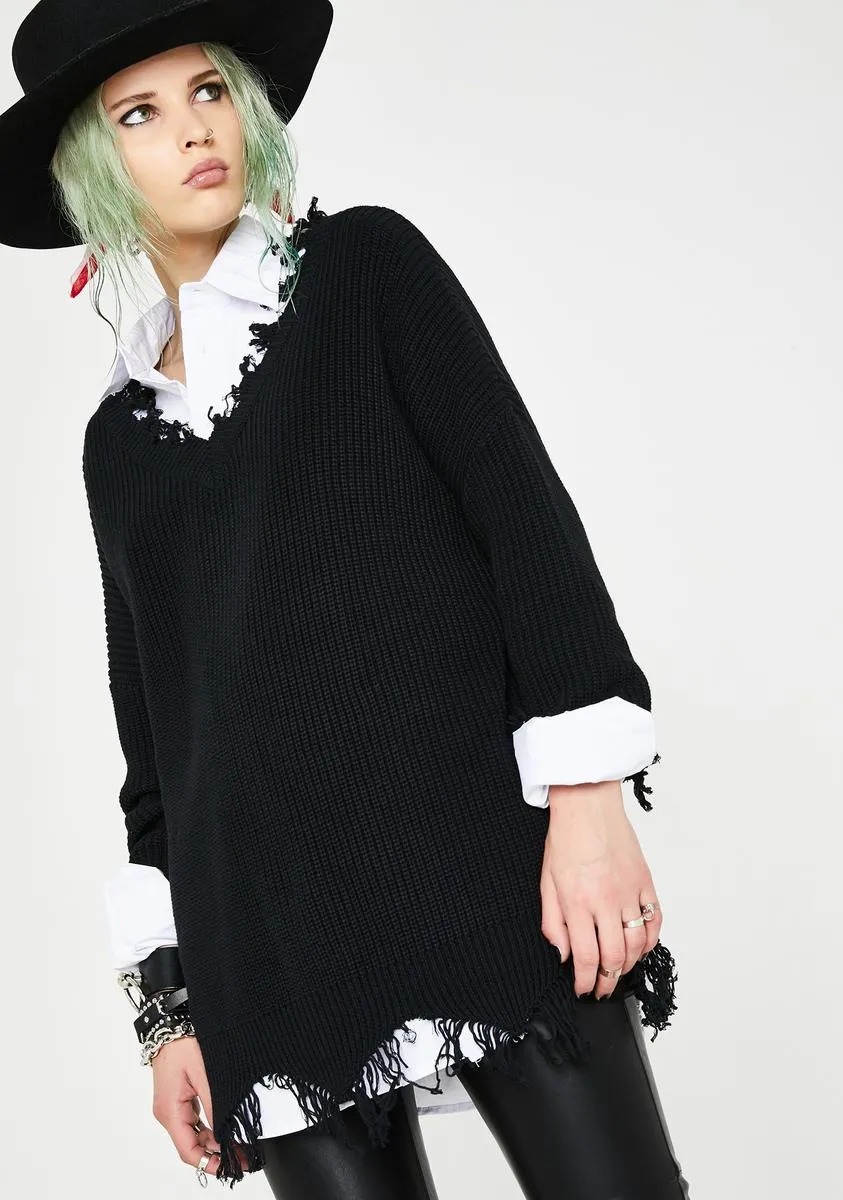 Vile Vendetta Distressed Sweater sold by Dolls Kill product image thumbnail 2