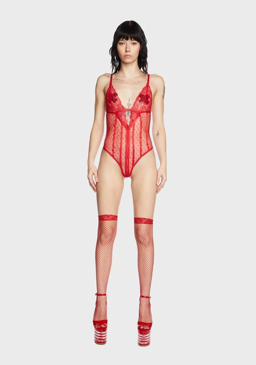 Down To Flaunt Sheer Bodysuit sold by Dolls Kill