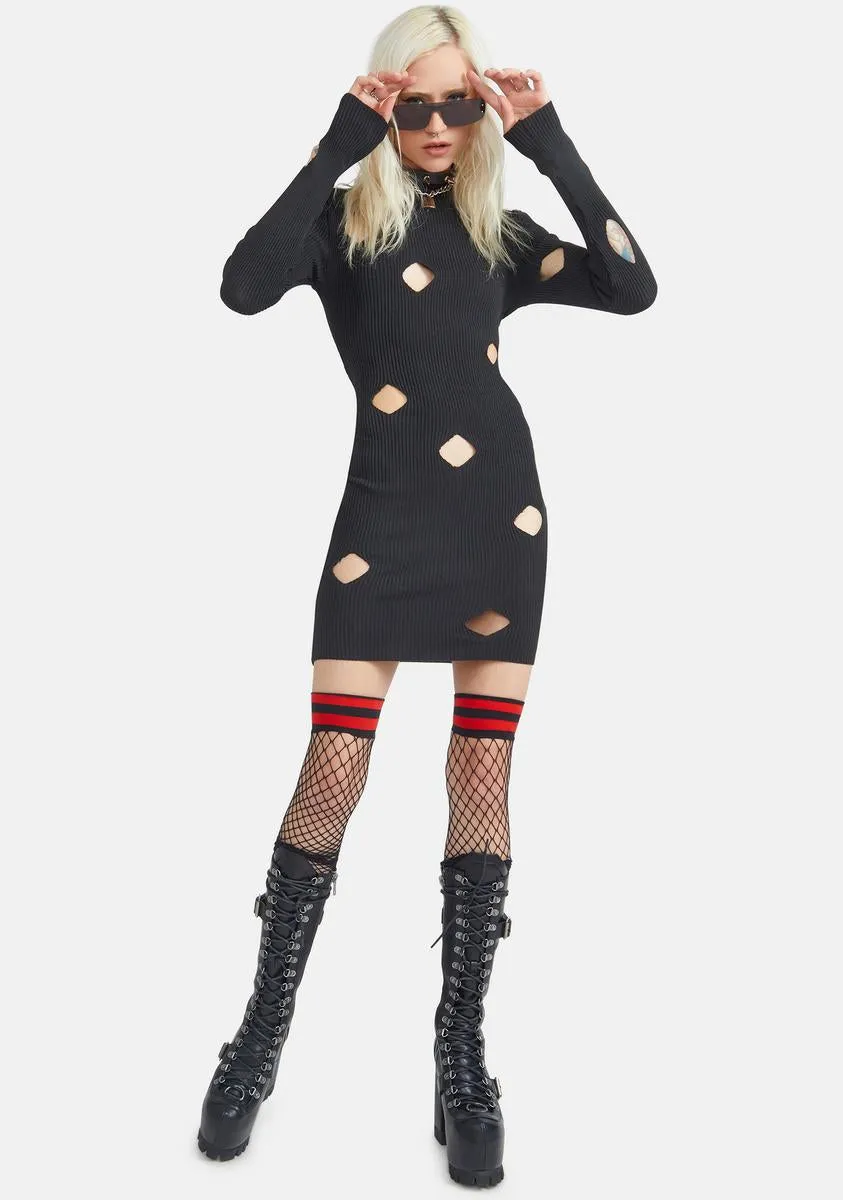 Break The Pattern Cutout Mini Dress sold by Dolls Kill product image thumbnail 3