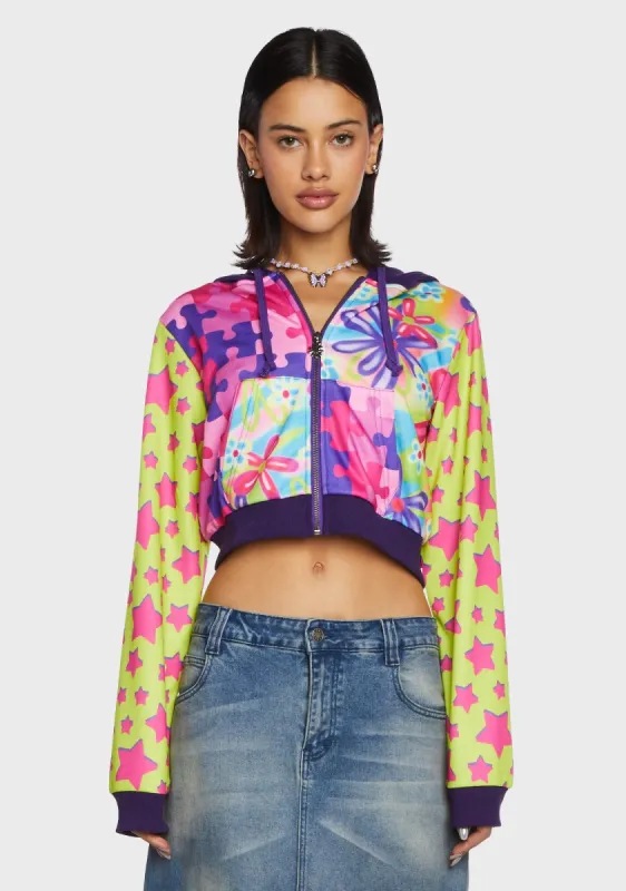 Daydreamers Only Patchwork Hoodie sold by Dolls Kill