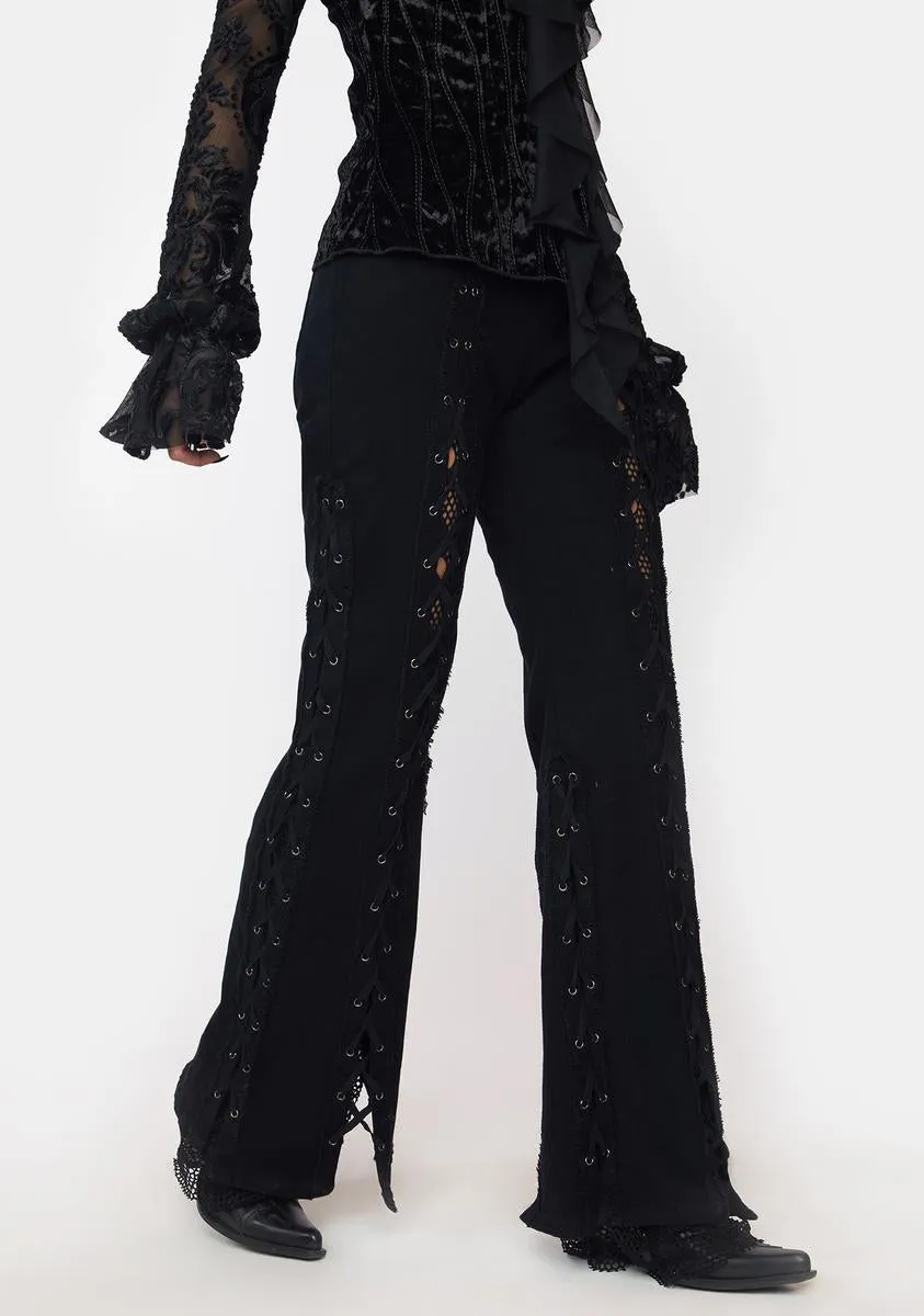 Punk Wide Leg Ripped Pants sold by Dolls Kill product image thumbnail 2