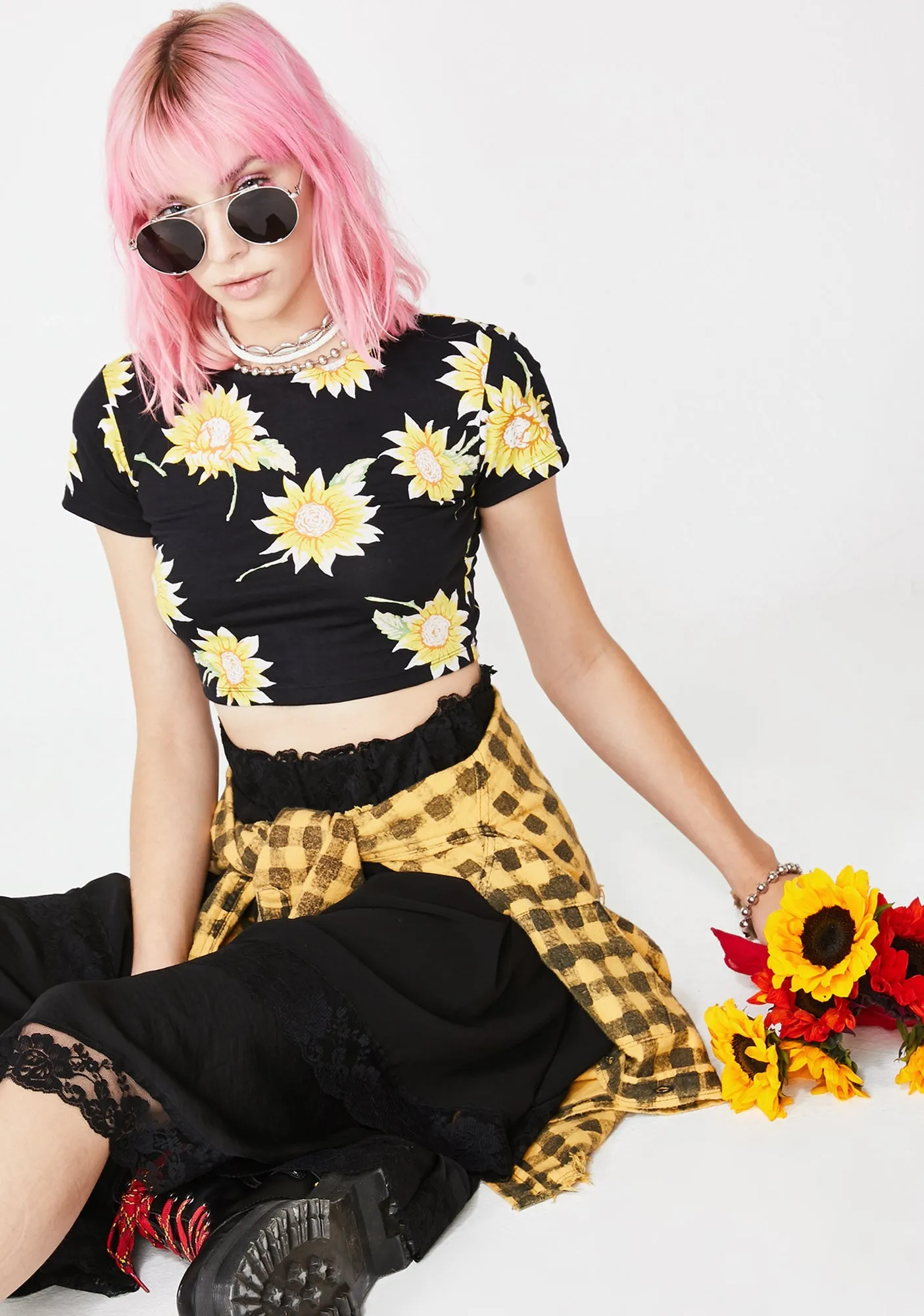 Sunflower Tindy Crop Top sold by Dolls Kill product image thumbnail 2