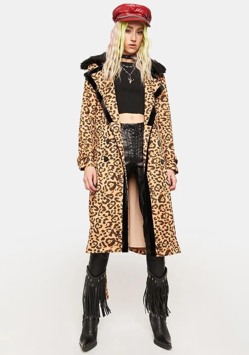 Noir Little By Little Leopard Print Jacket sold by Dolls Kill