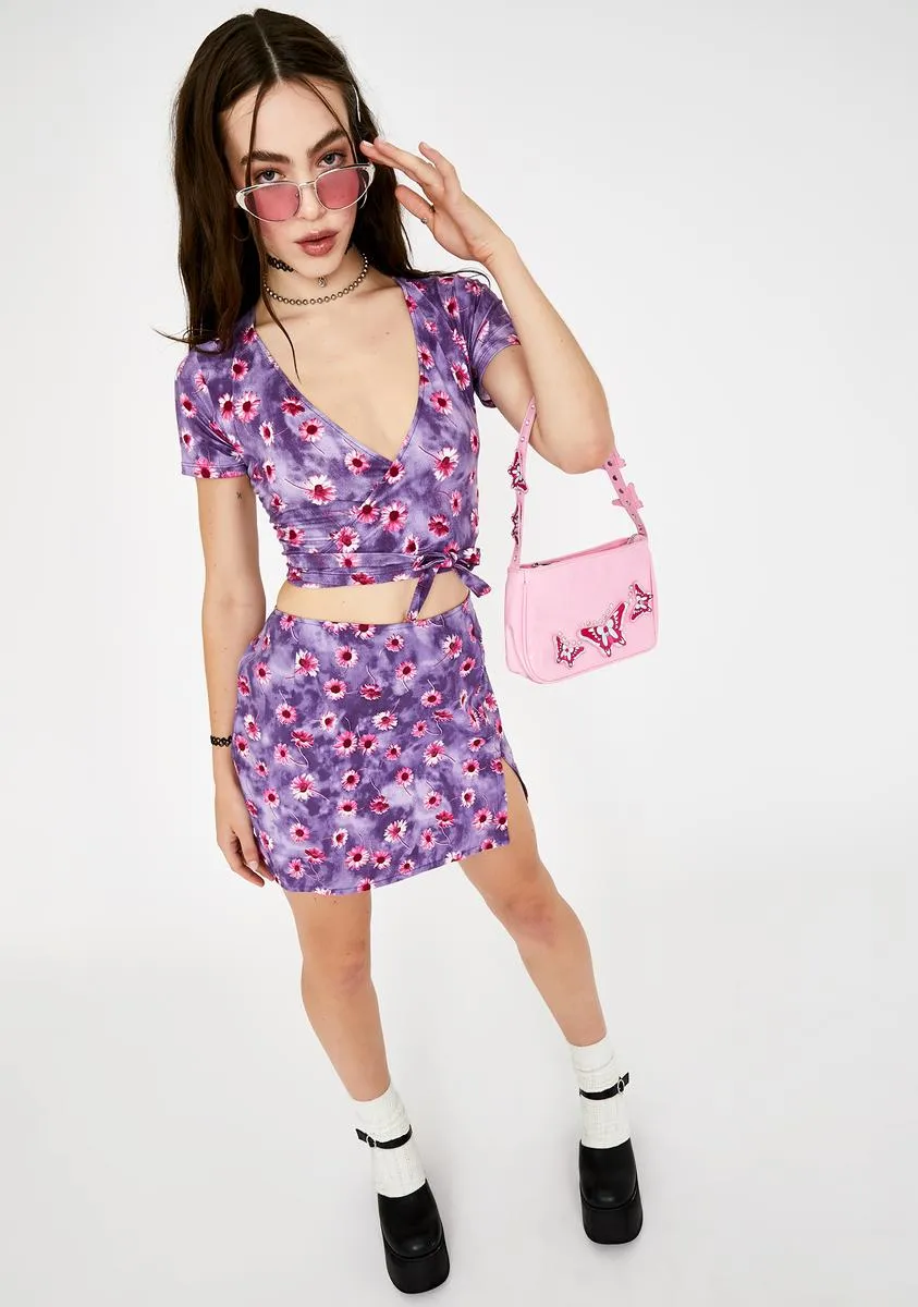 Purple Daisy Bilen Wrap Top sold by Dolls Kill product image thumbnail 3