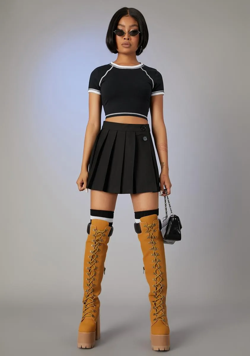 International Flights Pleated Skirt sold by Dolls Kill product image thumbnail 3