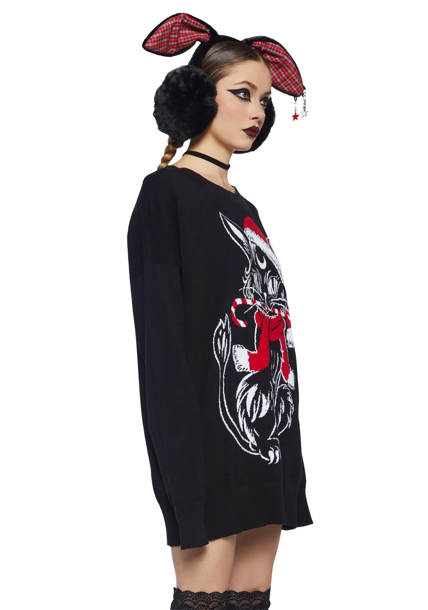 Purrfect Present Oversized Sweater sold by Dolls Kill product image thumbnail 3