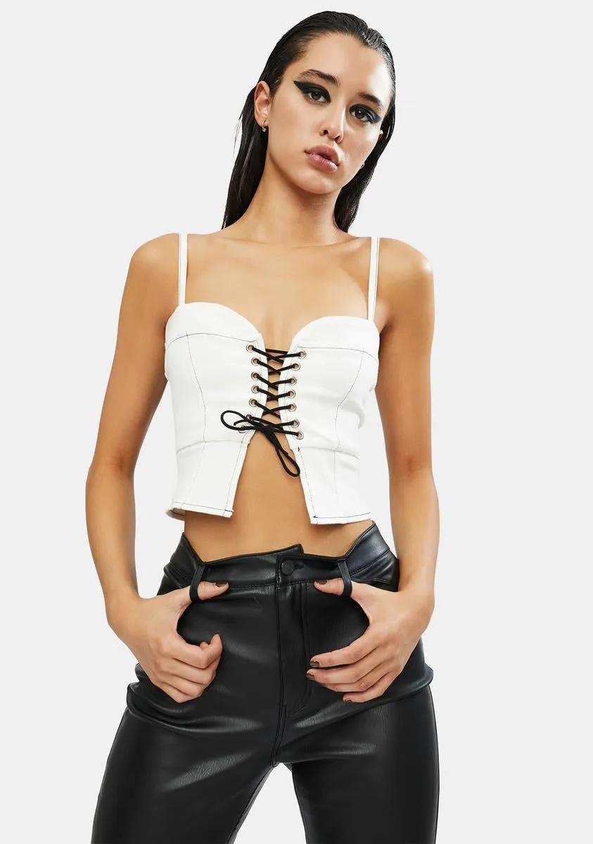It Goes Down Lace Up Corset Top sold by Dolls Kill