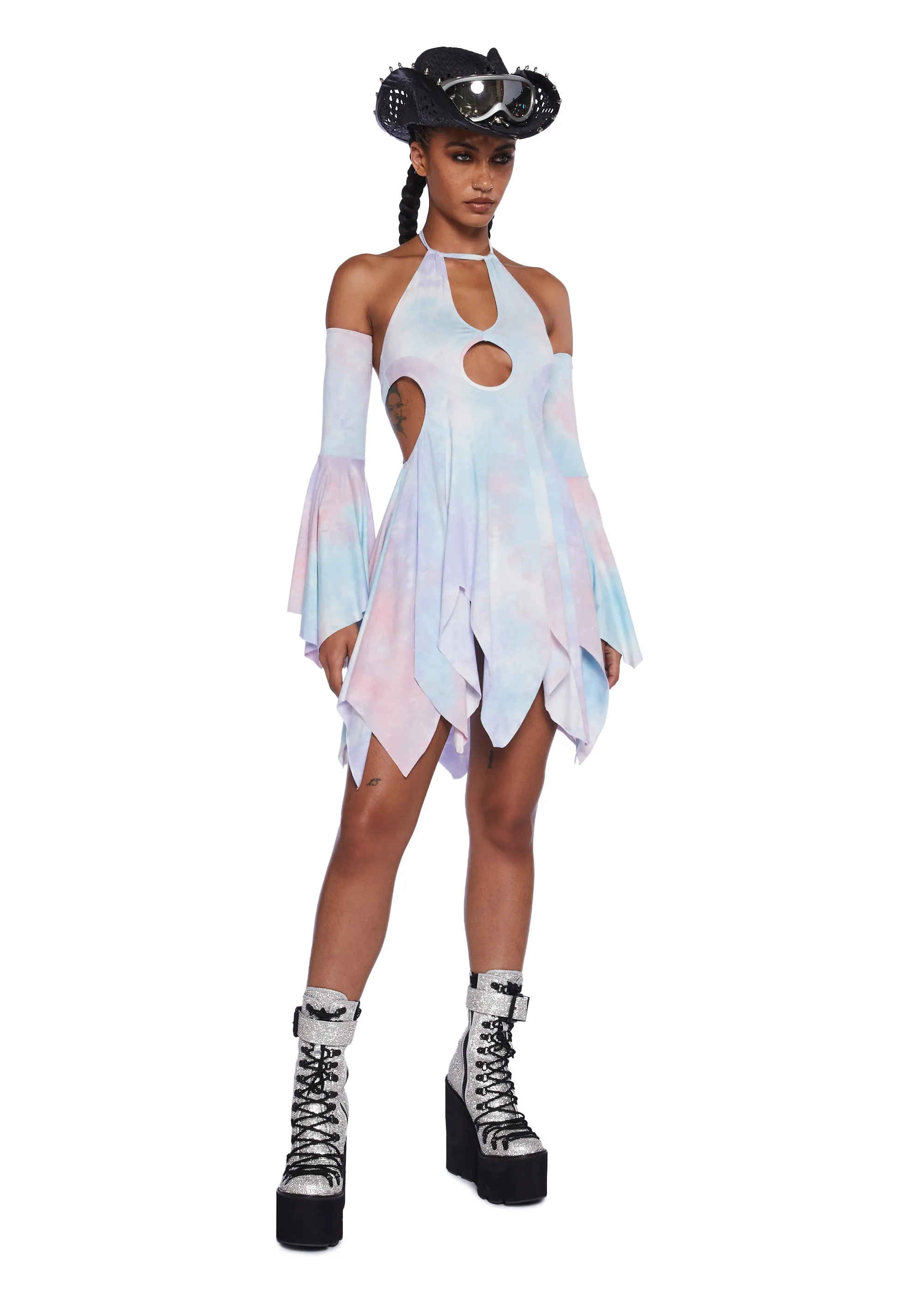 Surreal Mirage Handkerchief Dress - Pink/Purple sold by Dolls Kill product image thumbnail 3