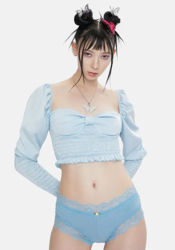 My Reverie Smocked Crop Top sold by Dolls Kill