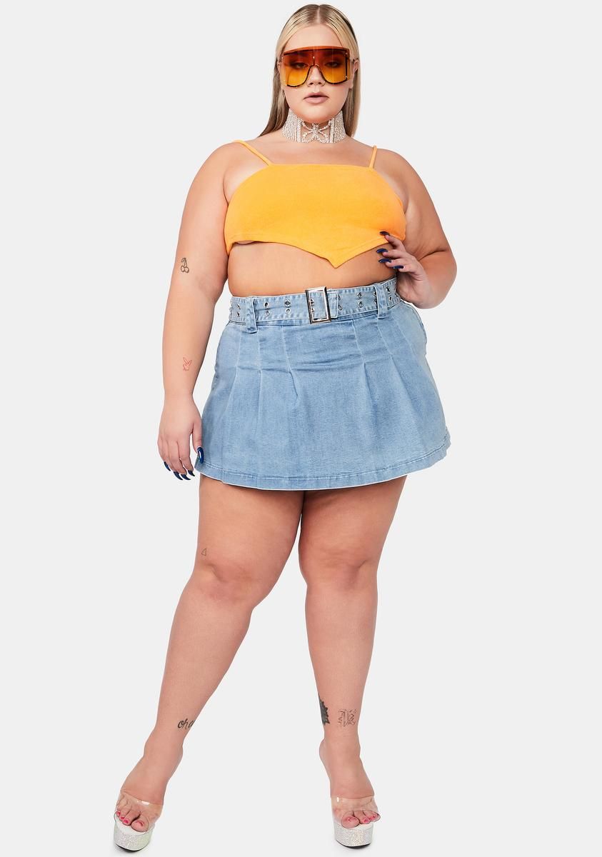 Plus Tangerine Not Playing Games Crop Top sold by Dolls Kill product image thumbnail 3