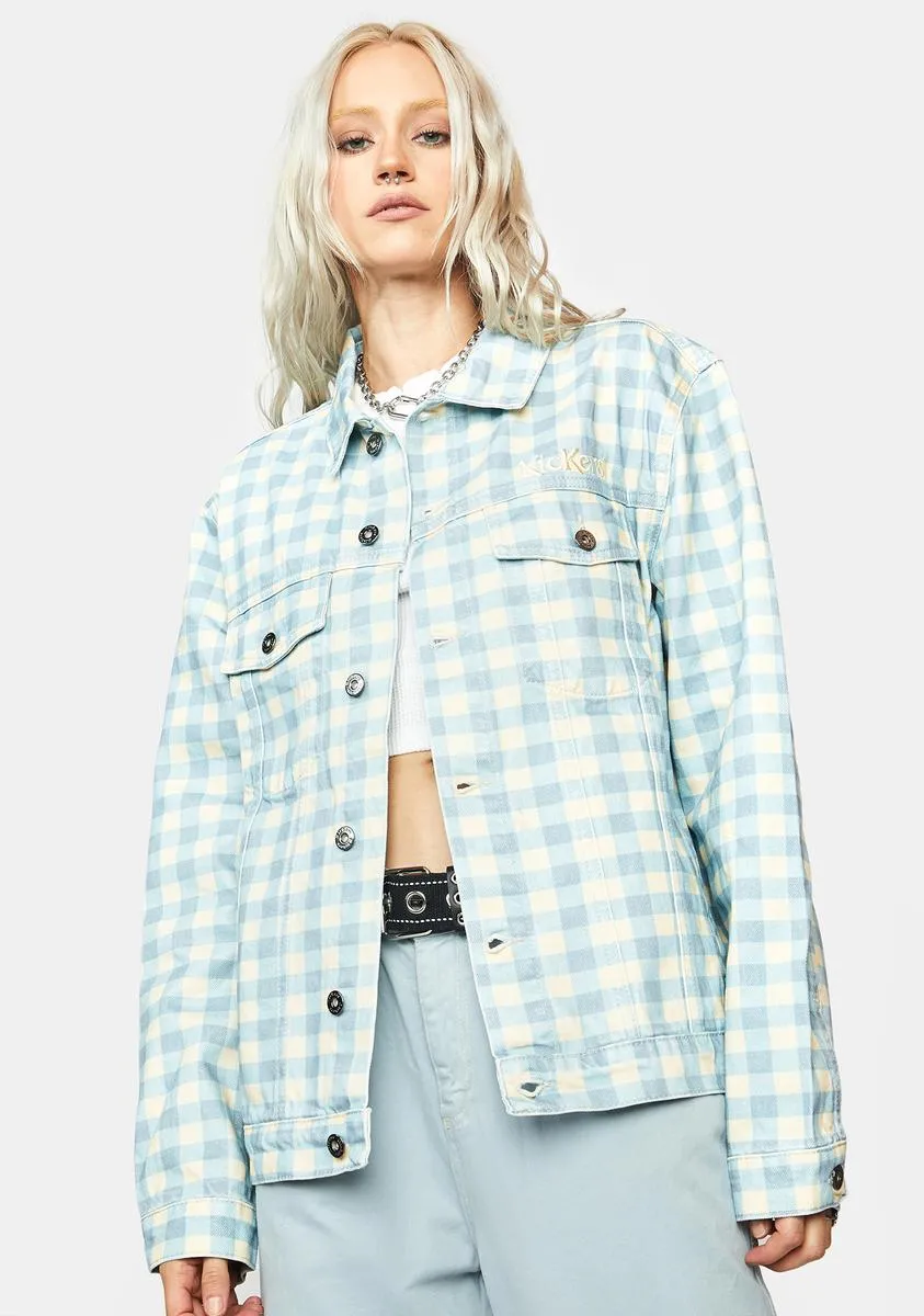 Gingham Classic Denim Jacket sold by Dolls Kill