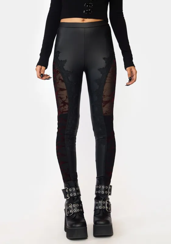 Gothic Cutout Leggings sold by Dolls Kill