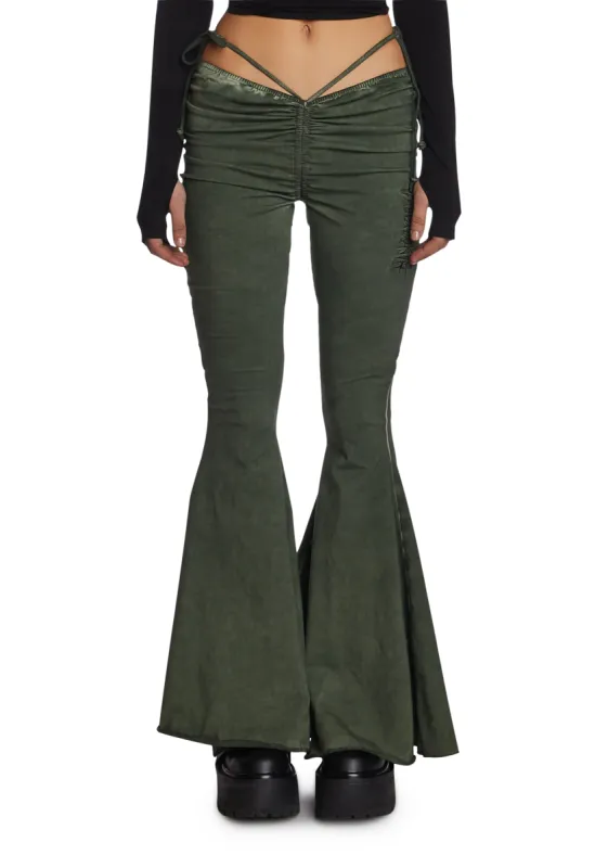Echo V-Cut Washed Bell Bottoms sold by Dolls Kill