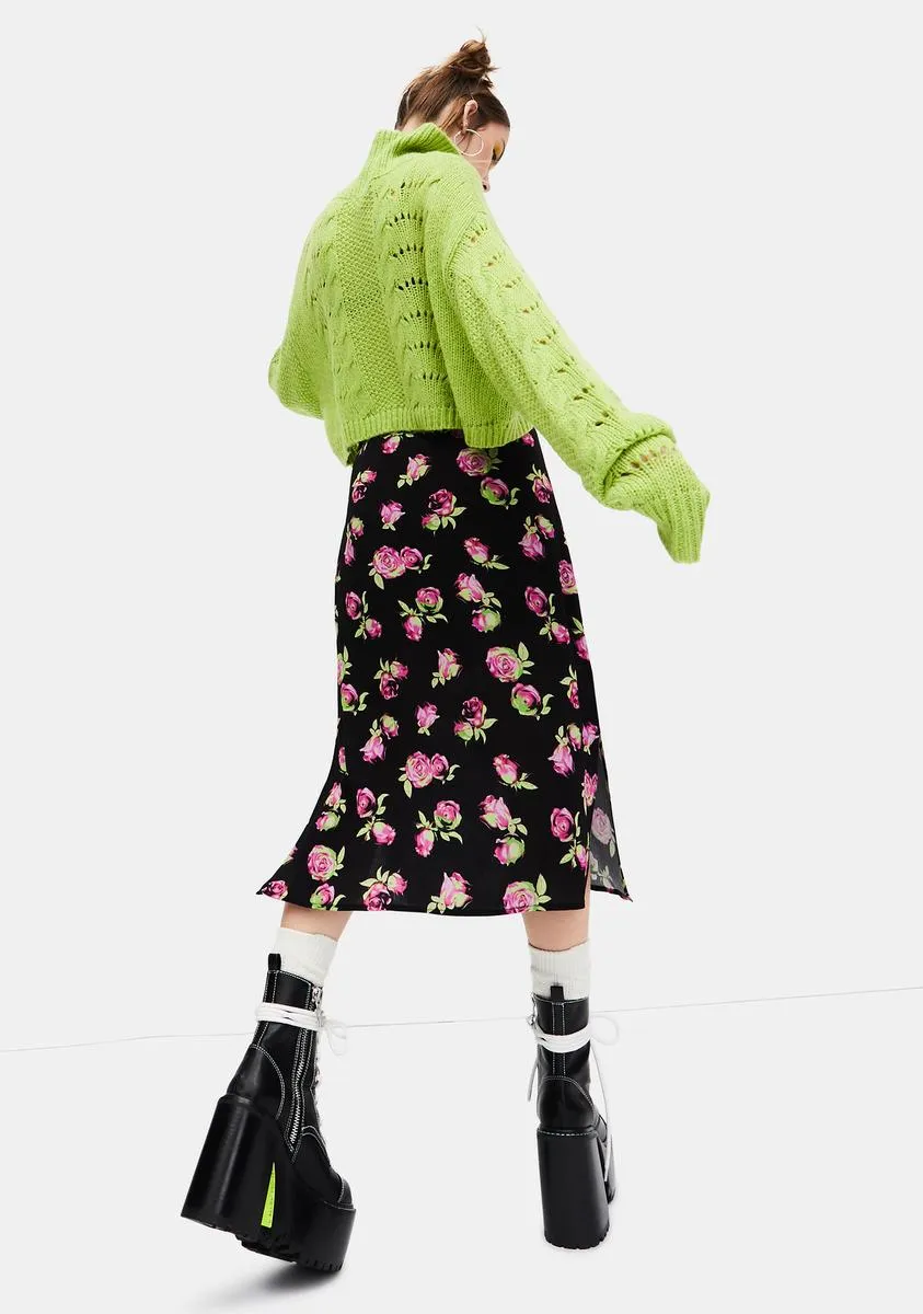 Lost In Yesterday Floral Midi Skirt sold by Dolls Kill product image thumbnail 4