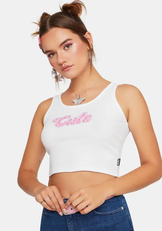 Cute Ribbed Vest Crop Top sold by Dolls Kill