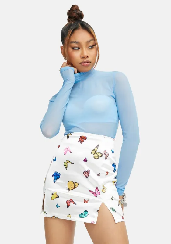 Ice Blue Mesh Turtleneck sold by Dolls Kill